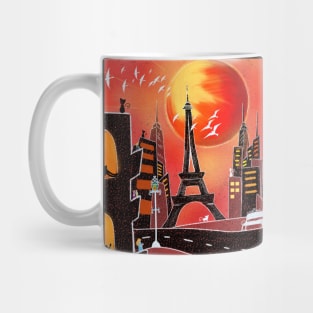 Sunset and romantic Paris Mug